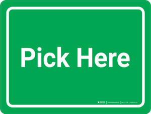 Pick Here Green Landscape - Wall Sign