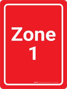 Zone 1 Red Portrait - Wall Sign