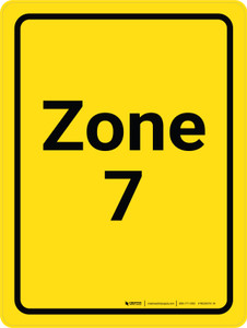Zone 7 Yellow Portrait - Wall Sign