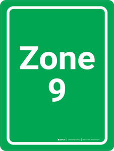 Zone 9 Green Portrait - Wall Sign
