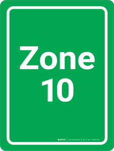 Zone 10 Green Portrait - Wall Sign