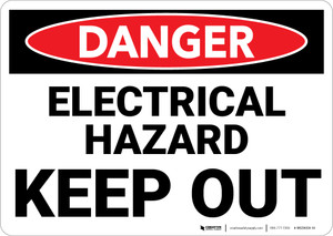Danger: Electrical Hazard Keep Out - Wall Sign