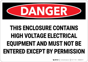 Danger: Electrical High Voltage Permission - Wall Sign