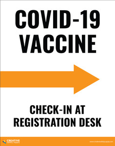 Covid-19 Vaccine Check-In At Registration Desk - Poster