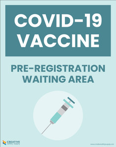 Covid-19 Vaccine Pre-Registration Waiting Area Blue - Poster