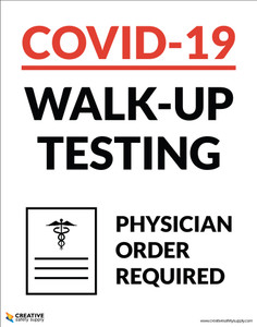 Covid-19 Walk-up Testing - Bring Your ID & Phone for Verification - Poster