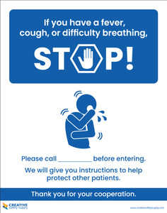 STOP! Go Home if You Have Any of These Symptoms - Poster