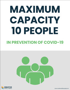 Maximum Capacity 10 People In Prevention of Covid-19 - Poster