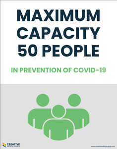 Maximum Capacity 50 People In Prevention of Covid-19 - Poster