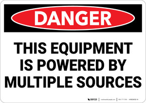 Danger: Electrical Powered Multiple Sources - Wall Sign