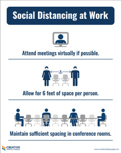 Social Distancing - Employees - Customers/Clients/Visitors - Spanish - Poster