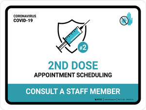 2nd Dose - Appointment Scheduling Landscape - Wall Sign