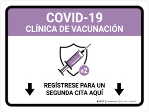 Covid-19 Vaccination Clinic: Register Here Spanish Landscape - Wall Sign