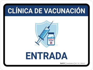 Vaccination Clinic Entrance Blue Spanish Landscape - Wall Sign