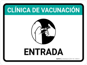 Vaccination Clinic Entrance GreenSpanish Landscape - Wall Sign