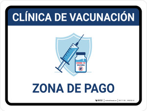 Vaccination Clinic: Payment Area Blue Spanish Landscape - Wall Sign