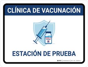 Vaccination Clinic: Pre Screening Station Blue Spanish Landscape - Wall Sign