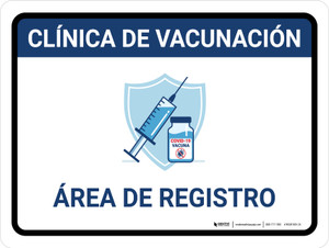 Vaccination Clinic: Registration Area Blue Spanish Landscape - Wall Sign