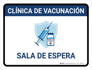 Vaccination Clinic: Waiting Area Blue Spanish Landscape - Wall Sign