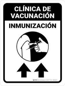 Vaccination Clinic: Immunization Up Arrow Spanish Portrait - Wall Sign