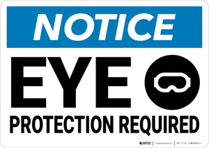 Notice: Eye Protection Required With Graphic - Wall Sign