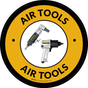 Air Tools Yellow Circular - Floor Sign