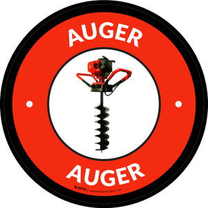 Auger Red Circular - Floor Sign