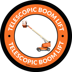 Telescopic Boom Lift Circular - Floor Sign