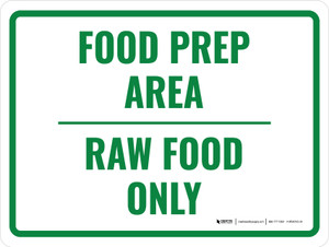 Food Prep Area Raw Food Only Landscape - Wall Sign