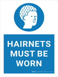Hairnets Must Be Worn with Icon Portrait - Wall Sign