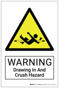 Warning: Drawing In And Crush Hazard - Label