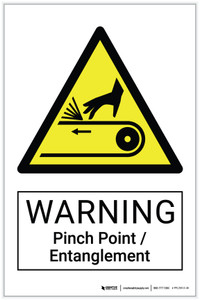 Warning: Pinch Point / Entanglement Hazard - Label
