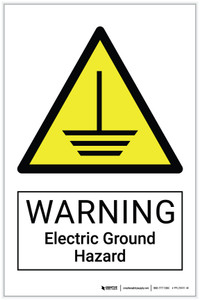 Warning: Electric Ground Hazard - Label