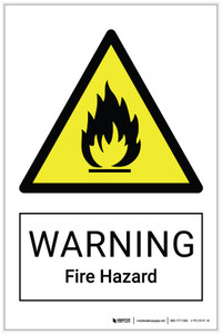 Warning: Fire Hazard - Label