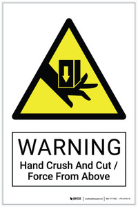 Warning: Hand Crush And Cut / Force From Above Hazard - Label