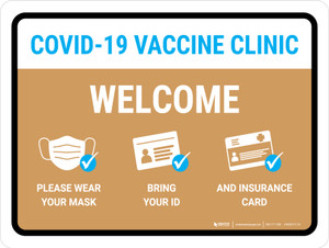 Covid-19 Vaccine Clinic: Welcome Landscape - Wall Sign