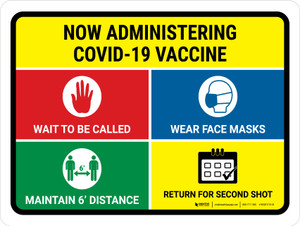 Now Administrating Covid-19 Vaccine: V1 Landscape - Wall Sign