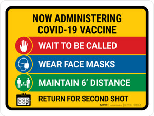 Now Administrating Covid-19 Vaccine: V2 Landscape - Wall Sign