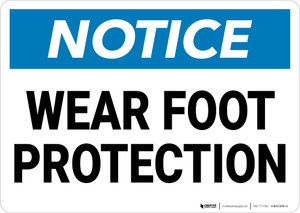 Notice: Wear Foot Protection - Wall Sign