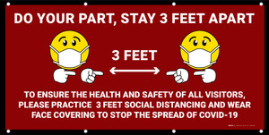 Do Your Part Stay 3ft Apart with Emojis - Banner