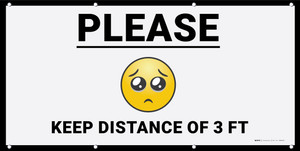 Please Keep Distance of 3ft Facemask Emojis - Banner