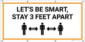 Lets be Smart - Stay 3 Feet Apart with Icon - Banner