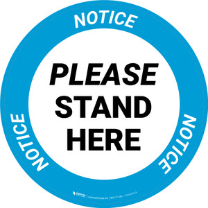Notice: Please Stand 3 Feet Apart While Waiting Shoe Prints - Circular - Floor Sign