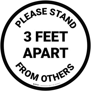 Please Stand 3 Feet Apart From Others - Circular - Floor Sign