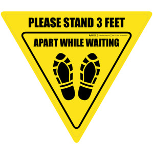 Please Stand 3 Feet Apart While Waiting Shoe Prints Yield
