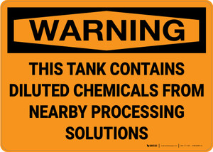 Hazard: This Tank Contains Diluted Chemicals - Wall Sign