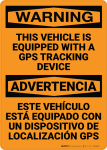 Hazard: Vehicle Equipped With GPS Tracking Device - Wall Sign