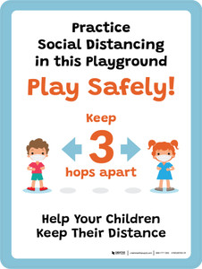 School Safety: Practice Social Distancing in This Playground 3ft - Play Safetly! Portrait - Wall Sign School Safety: Practice Social Distancing in This Playground 3ft - Play Safetly! Portrait - Wall Sign