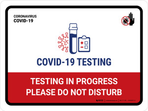Covid-19 Testing Testing Preparation In Progress With Icon Landscape - Wall Sign