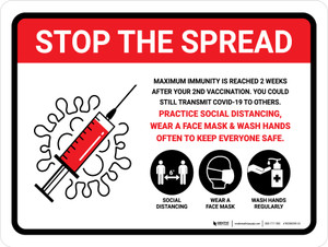 Stop The Spread: Covid-19 Vaccinations Max Immunity Landscape - Wall Sign